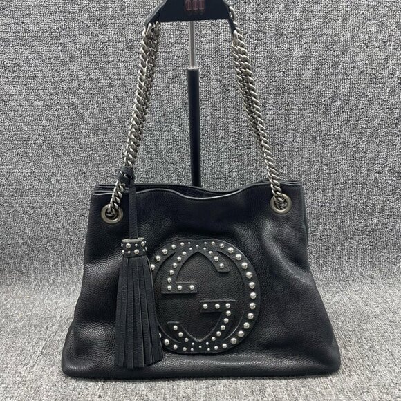 Gucci GG Soho on Chain Medium Shoulder Black Bag 660-82024 - Picture 2 of 16